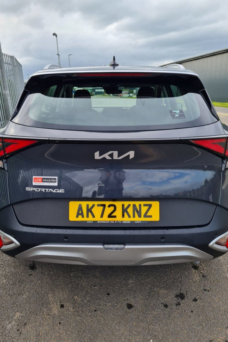 External rear view of KIA Sportage to hire in Bude, North Cornwall