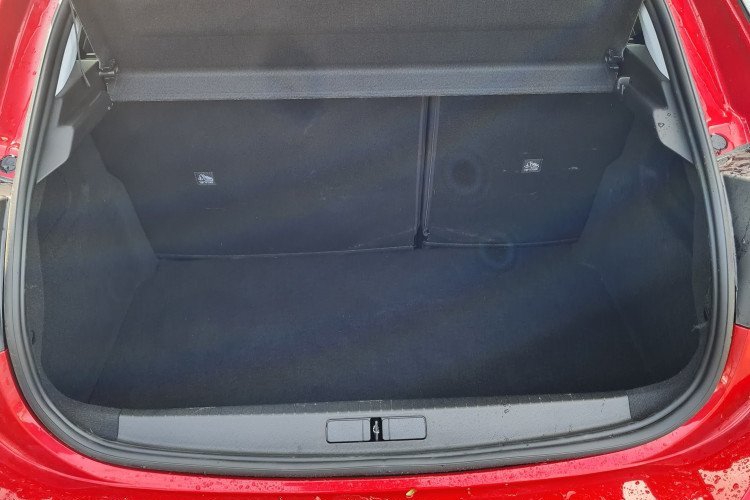 Exterior view of boot area of Vauxhall Corsa for hire in North Cornwall