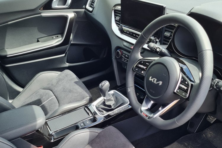 Internal drivers view of KIA X-Ceed GT Line to rent in Bude