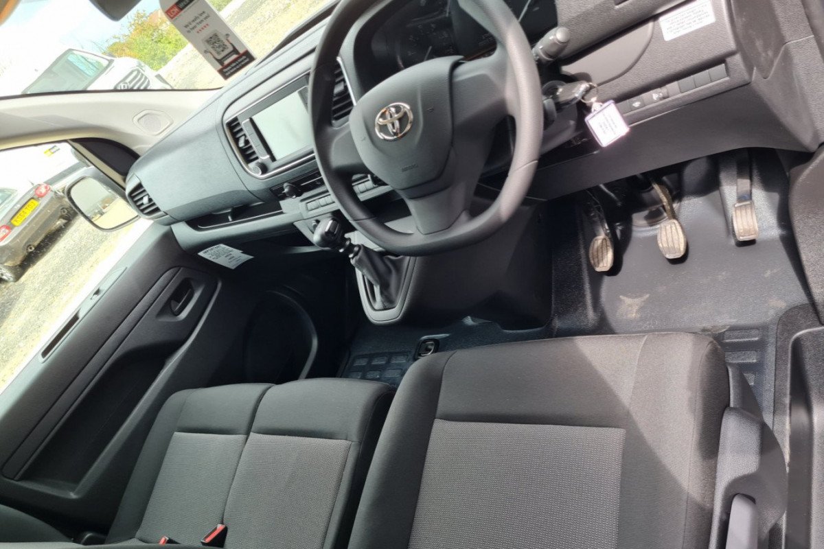 Rear view showing interior cargo space of SWB Van for rental in North Cornwall