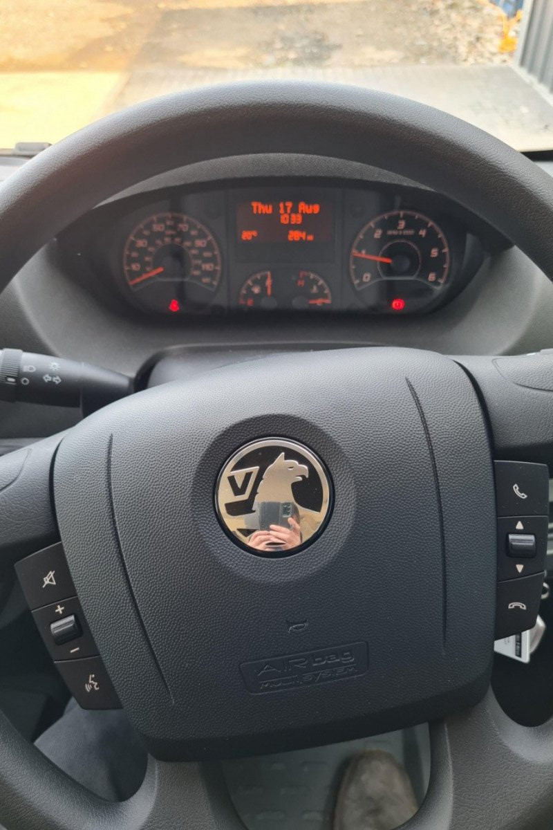 Drivers seat and interior console of LWB Van for hire in Bude, North Cornwall