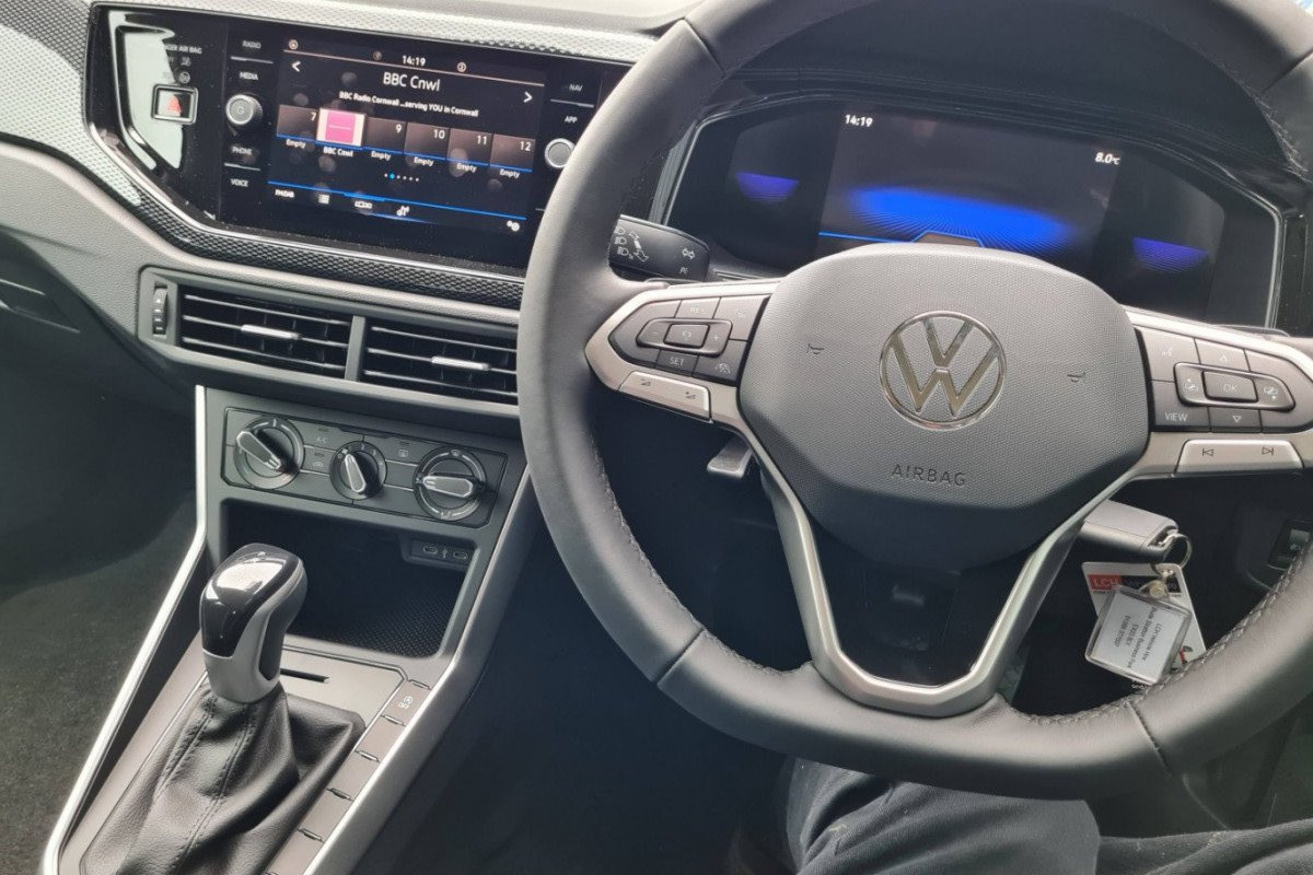 Drivers seat of VW Polo to rent in Bude