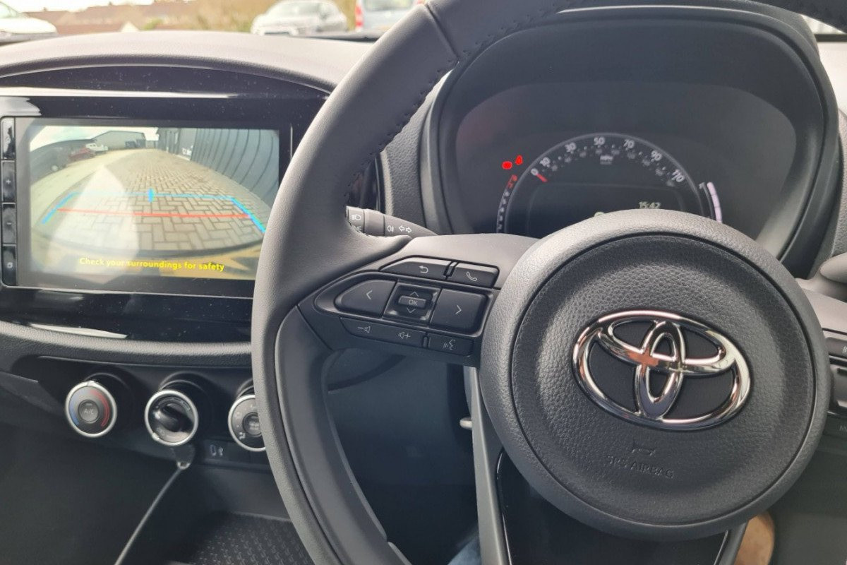 Drivers seat in Toyota Aygo X for hire in Bude