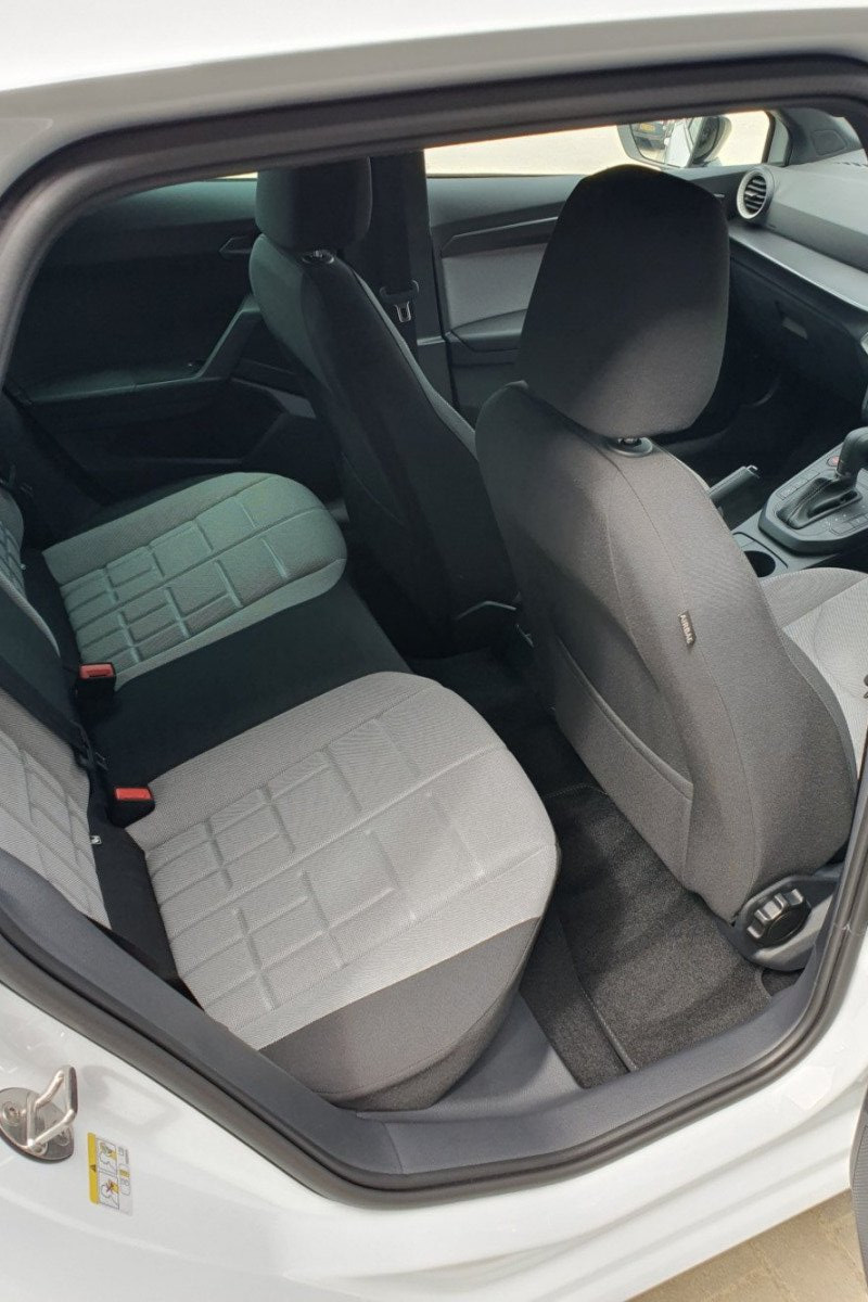 Rear seat view of Seat Ibiza FR for rental in North Cornwall