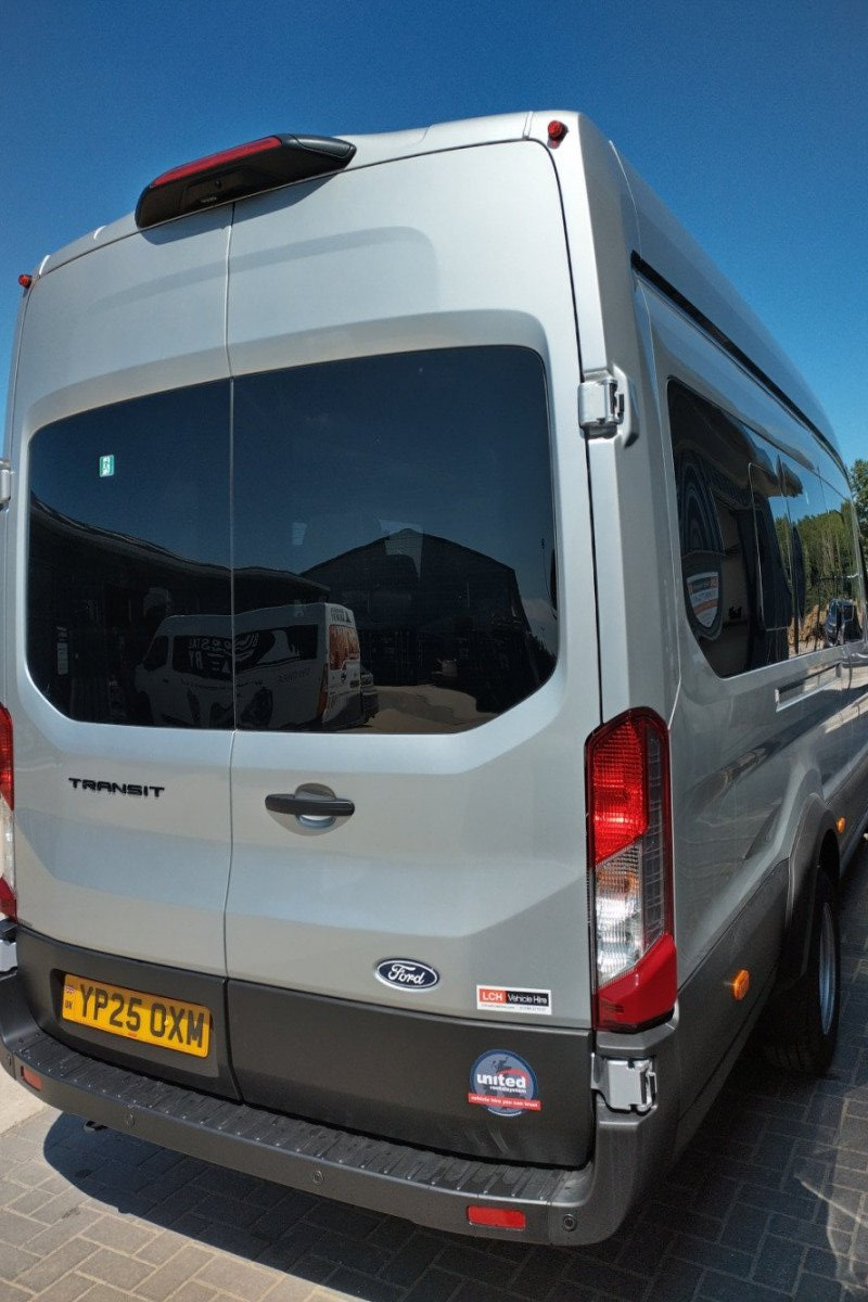 Rear external view of 17 Seater minibus