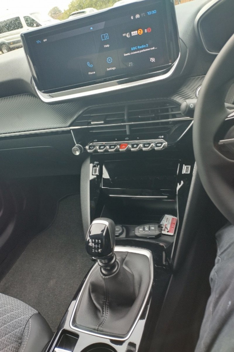 Internal drivers view of Peugeot 2008 Line to rent in Bude